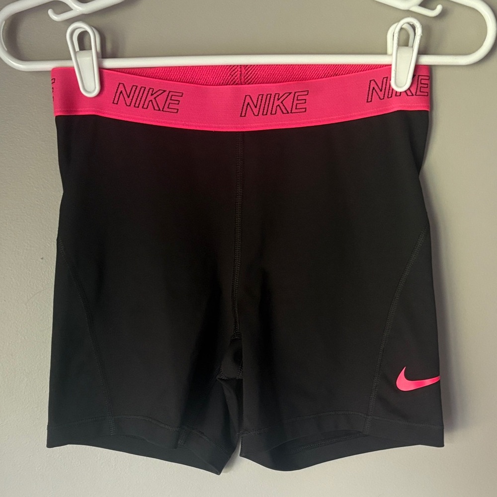 NIKE Dri Fit Women’s Pink/Black Spandex Athletic Shorts